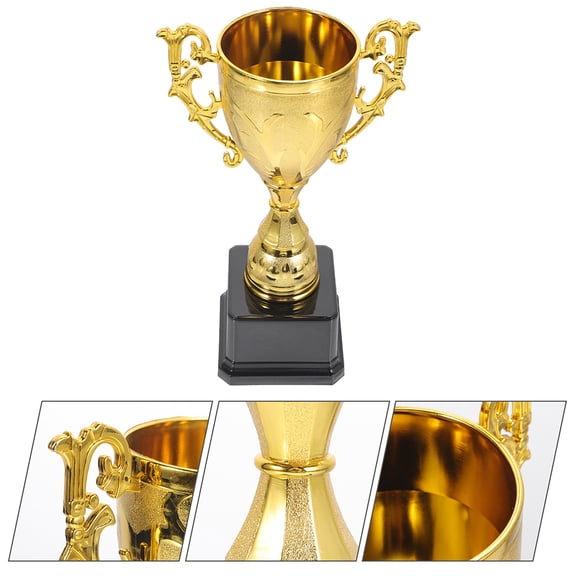 WHAMVOX Golden Plastic Trophy for Decor Celebrating Student Achievements 2pcs