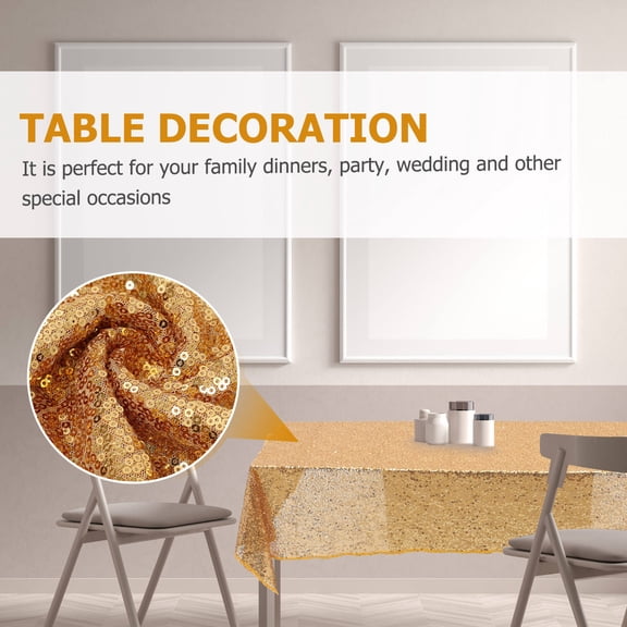 WHAMVOX Golden Sequin Tablecloth Nordic Style Runner Dining Room Decor Baby