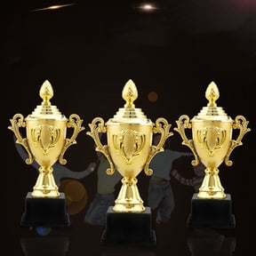 WHAMVOX Mini Golden Trophy with Black Base 24cm Plastic Award for Parties, Ceremonies, and Recognition Events