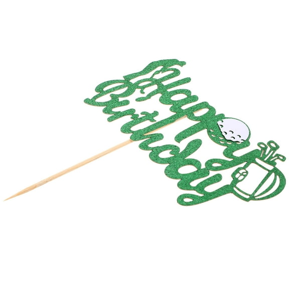 WHAMVOX Golf Themed Birthday Cake Toppers Paper Green for Decoration Cupcake Cake Decorations 5pcs