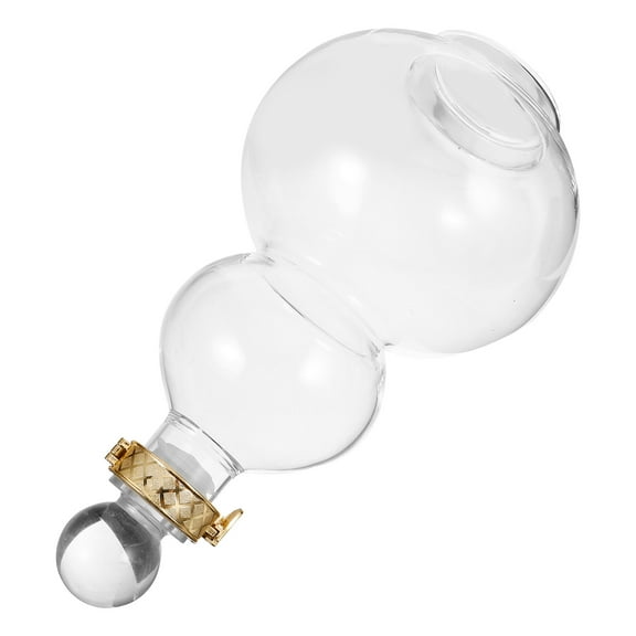 SEWCHICS Glass Gourd Shaped Wine Bottle Transparent Borosilicate Glass 1Set