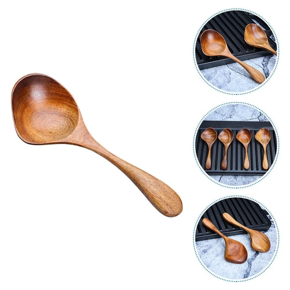 WHAMVOX Gravy Spoon Soup Spoons Cooking Ladle Serving Utensils Brown
