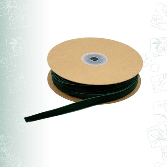 HOOWIFFY Ribbon for Crafting Dark Green Flocking Plush 1 Roll for Craft Supplies and Elegant Style