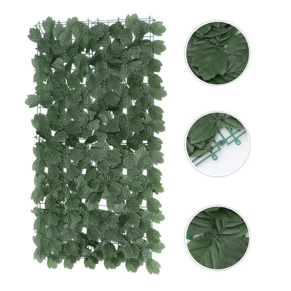 WHAMVOX Green Plastic Artificial Hedges for Decoration with Clasps and Mesh Grid, 39.4 x 39.4 Inches