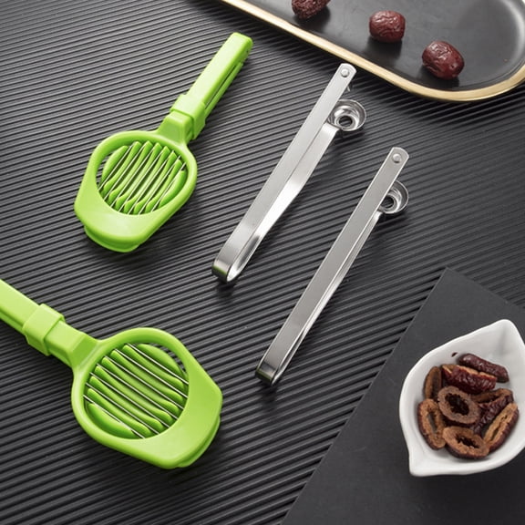 WHAMVOX Green Stainless Steel Hawthorn Slicers MultiFunctional Kitchen Cutter for Fruits and Vegetables 2Pcs