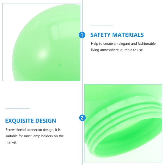 WHAMVOX Green Waterproof Lampshade with Screw Thread Design for Home Acrylic Modern Lamp Shades 20cm Diameter