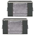 thumbnail image 1 of WHAMVOX Grey Cloth Clothes Storage Bags for Daily Use Foldable with Zipper Under Bed Large Capacity, 1 of 8