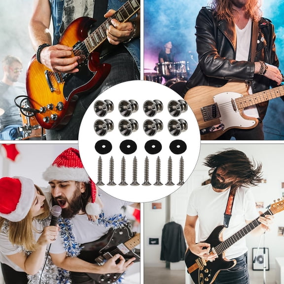WHAMVOX Guitar Strap Buckle Set, 24-Piece Metal and Foam Cotton Material for Secure and Fixation