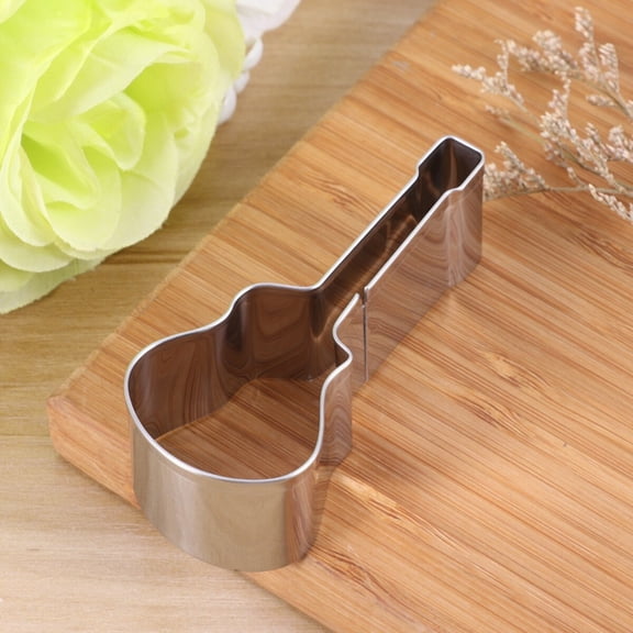 WHAMVOX Guitar Model Cutting Sponge Cake Mold Guitar Shape Mold Silver