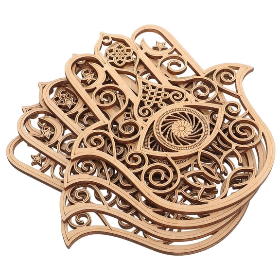 WHAMVOX 4pcs Cup Mats Home Tea Cup Pads Marble Wood Coasters Desktop Ornate Pad Sets