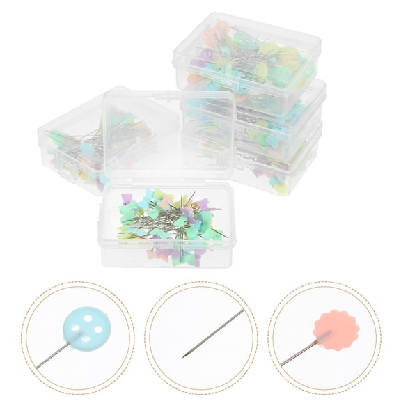 WHAMVOX 5 Boxes of Stick Pins for Sewing Projects Push Pins Wedding Needles for Women
