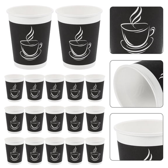 SEWCHICS Portable Drinking Cups Cafes Black 50Pcs