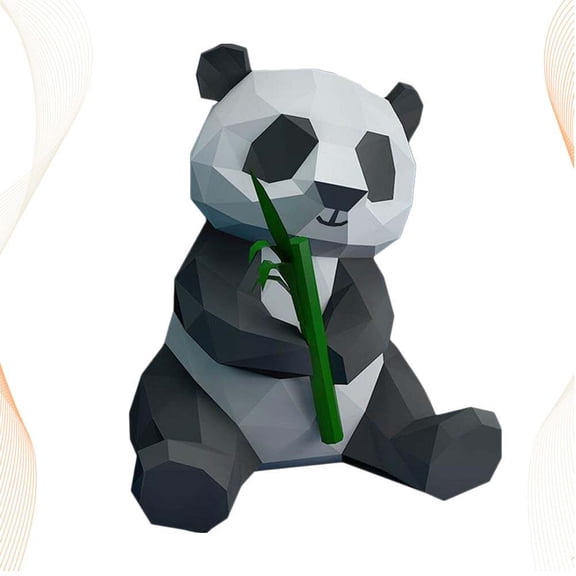 WHAMVOX  Hand Molded Decoration Panda Ornament Paper Model