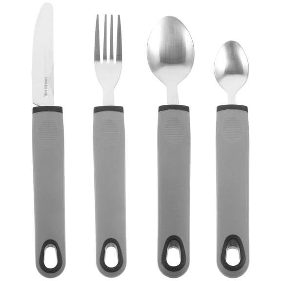 WHAMVOX Handicap Spoon Products for Elderly Adaptive Utensils Serving Grey