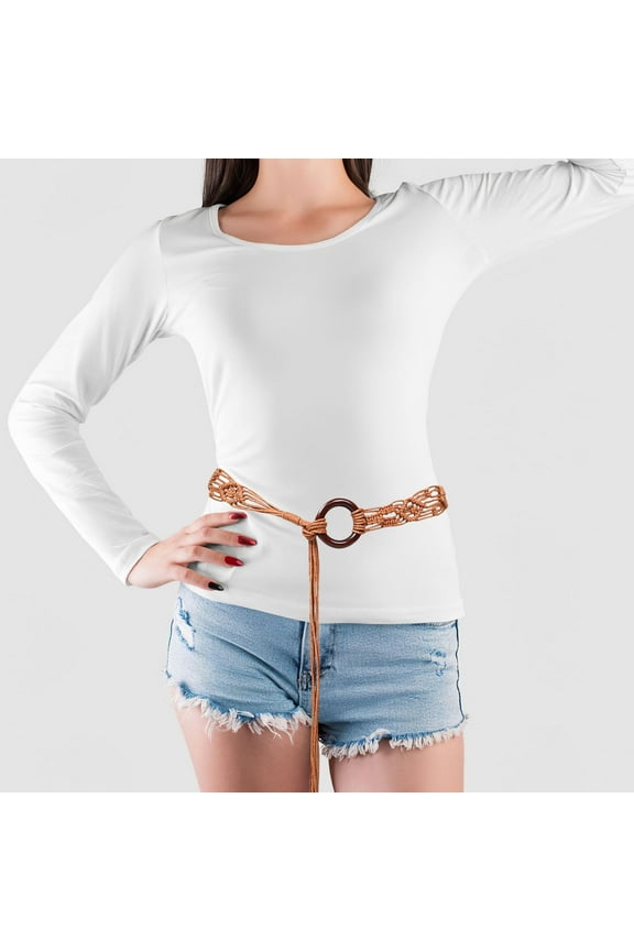 Handwoven Tassel Waist Belt For Women Dresses Tie Belt With Cotton Linen Cord Boho Fringe Belt For Party Date Travel Waist Accessory