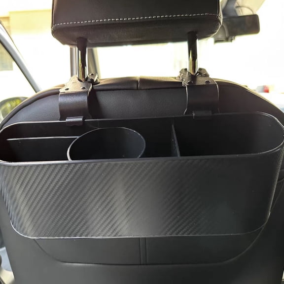 WHAMVOX Hanging Car Seat Organizer with Storage Pockets and Cup Holder, Black, Car Interior Accessories