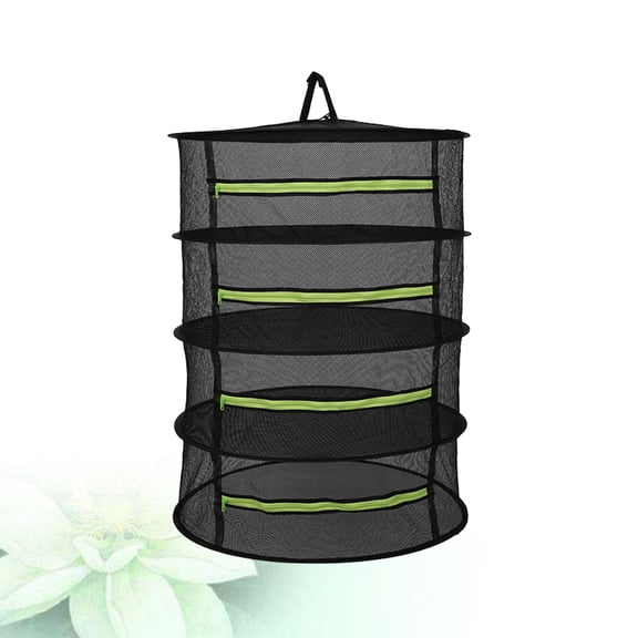 WHAMVOX  Hanging Drying Rack Sandnet Flower Herbs Zipper Design
