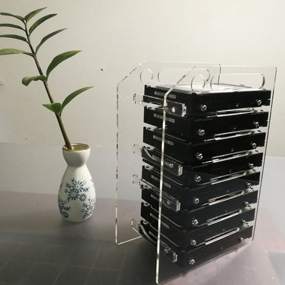 WHAMVOX  Hard Drive Enclosure HDD Shelf Protective Disk Rack Hollow Out