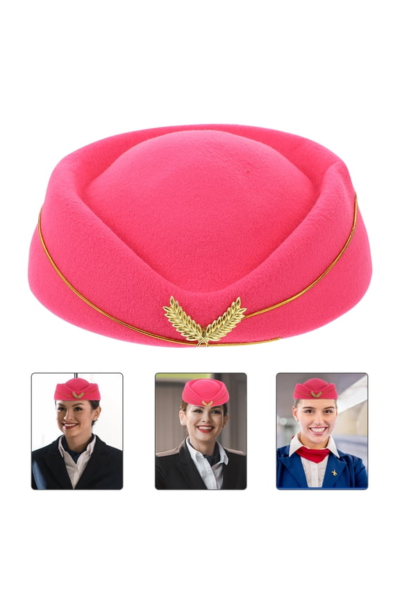 Hat Girls Flight Attendant Stewardess Women's Hats & Caps Has Rosy