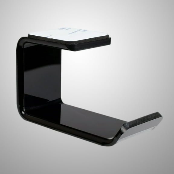 SKISUNO Back to School Headphone Stand Acrylic Black 2Pcs L-shaped Headset Holder