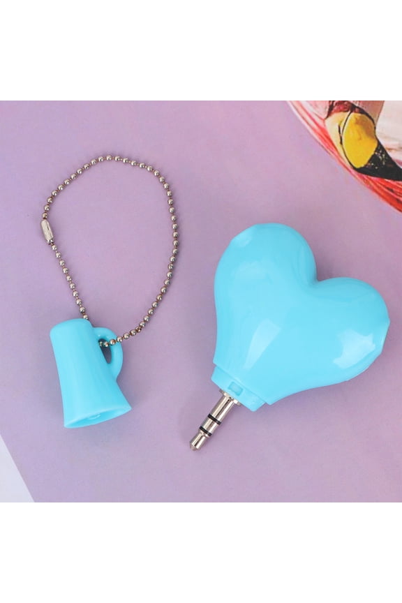 Heart Shaped 3 5mm Earphone Splitter Adapter for All Devices with Strain Relief Rings Portable Keychain 2 Way Splitter
