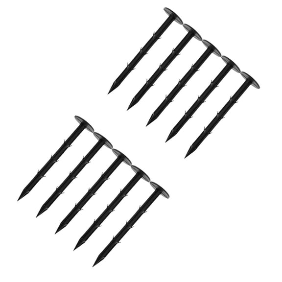 WHAMVOX Heavy Duty Garden Stakes, 10-Pack Black Plastic PP Material, and Lightweight Fastening Stakes for Outdoor Use