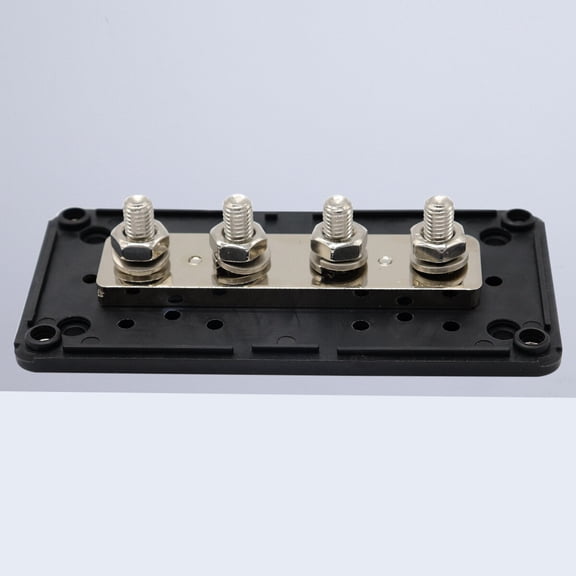 WHAMVOX Heavy Duty Power Distribution Block with 4 Terminal Studs for Car Use Black Nylon and Glass Fiber