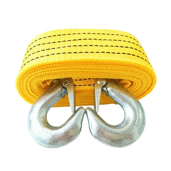 WHAMVOX Heavy Duty Tow Strap 1Set for Automotive Emergency Towing with Hooks Nylon Wrought Iron 118X2in