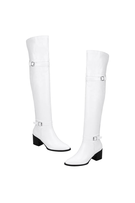 High Heel Boots For Women Comfortable 1 Pair White