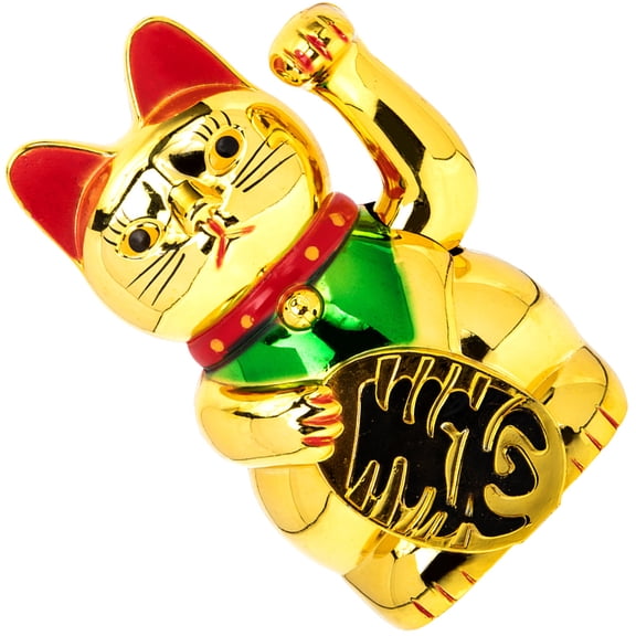 WHAMVOX Hello Unique Decoration Electric Waving Hand Paw Cat 12.80X8.60X8.60CM Golden