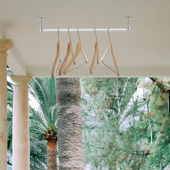 FESTFENDS Curtain Ceiling Bracket Silver Thickened Stainless Steel 2Pcs