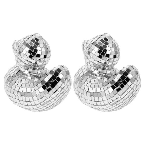 WHAMVOX Hemoton 2pcs Desktop Decoration Disco Animal Figurines Animal Decor Duck Decorations Disco Party Ornament