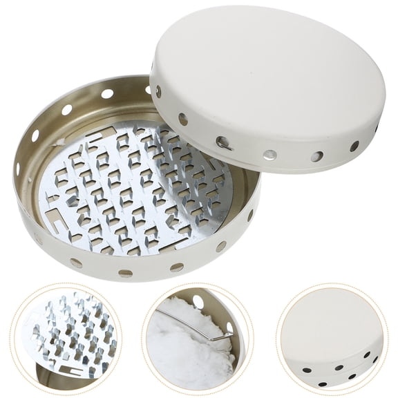 WHAMVOX Hemoton Anti Scald Mosquito Coil Case Metal Hollow Round Case with Filter Cotton