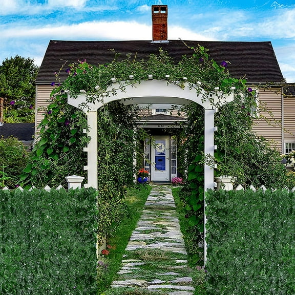 WHAMVOX Hemoton Artificial Trellis Screening with Simulated Green Leaf Fence for Balcony Decor and Plant Wall Display