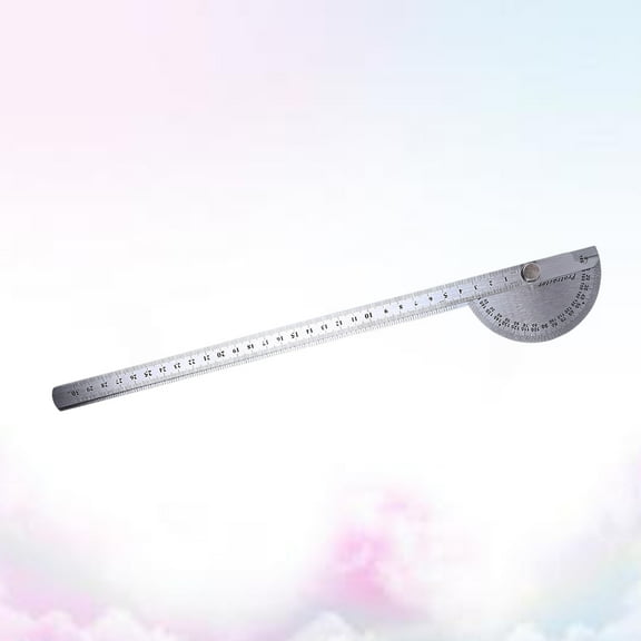 WHAMVOX Hemoton Simple Protractor Stainless Steel 0 to 180 Degree Angle Ruler Goniometer Protractor Ruler Swing Arm with Round Head 30 cm