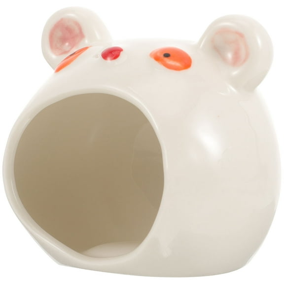 WHAMVOX Hiding Ceramic Pet Bed Hamster Bear Shape Hideout