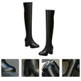 thumbnail image 1 of WHAMVOX  High Heel Round Toe Boots Over-the-knee Footwear Miss Black, 1 of 8