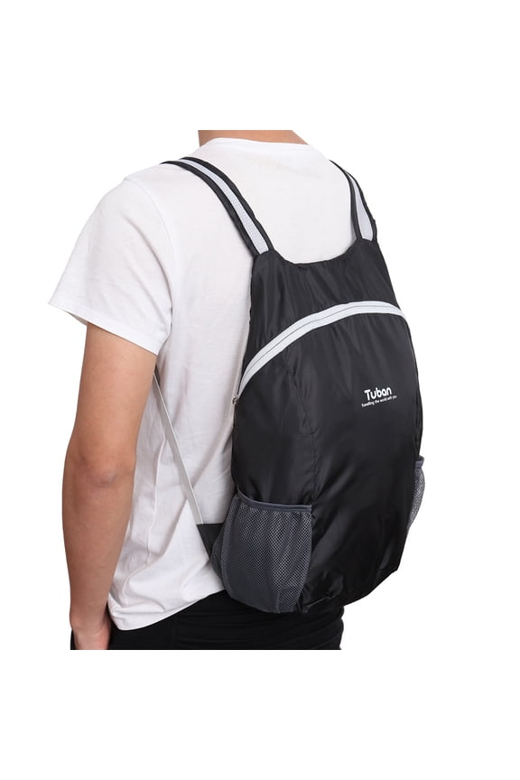 Hiking Backpack 1Pcs Foldable Travel Bag for Men Women 18L Capacity Waterproof Black Lightweight