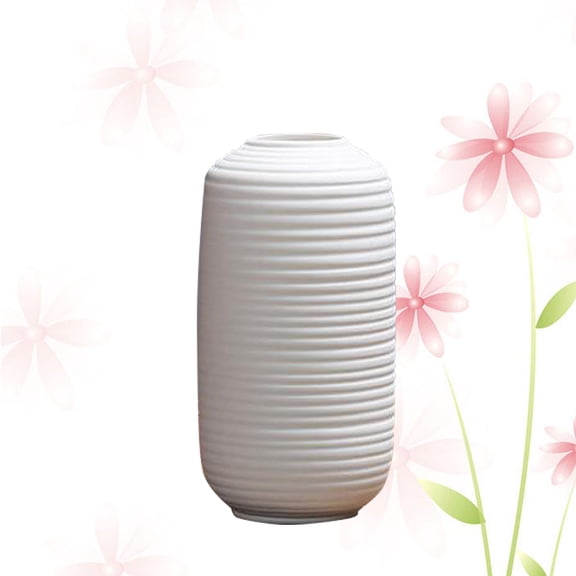 ROMANSENTIAL White Porcelain Ceramic Vase Modern Decorative Vase for Flowers Home Decor