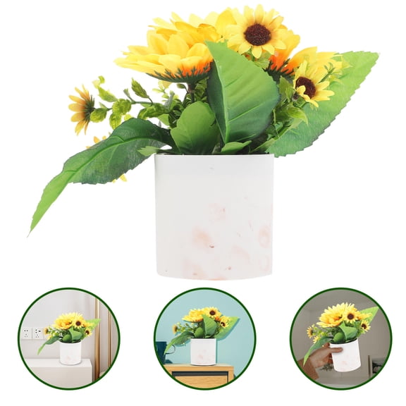 WHAMVOX Artificial Sunflower Potted Plant for Home Decoration, Realistic Simulation, Indoor Outdoor Decorative Flower Pot