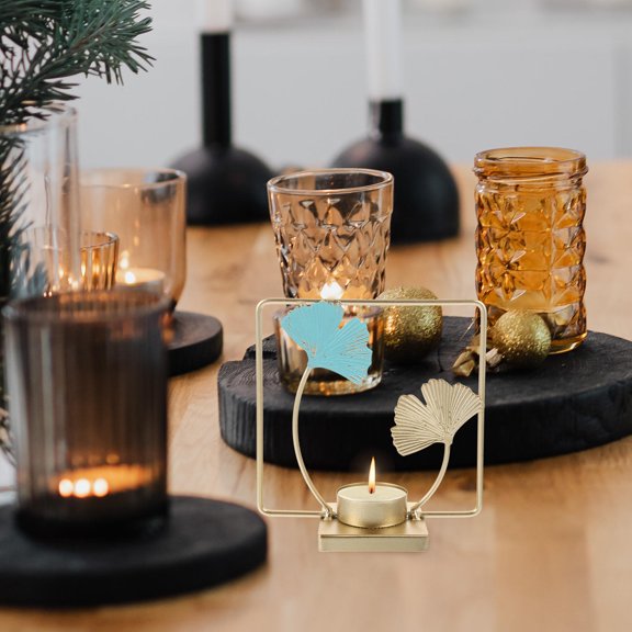 KAJNBN Decorative Candlestick Stand Golden Iron 1Pcs 5.3x4.9in