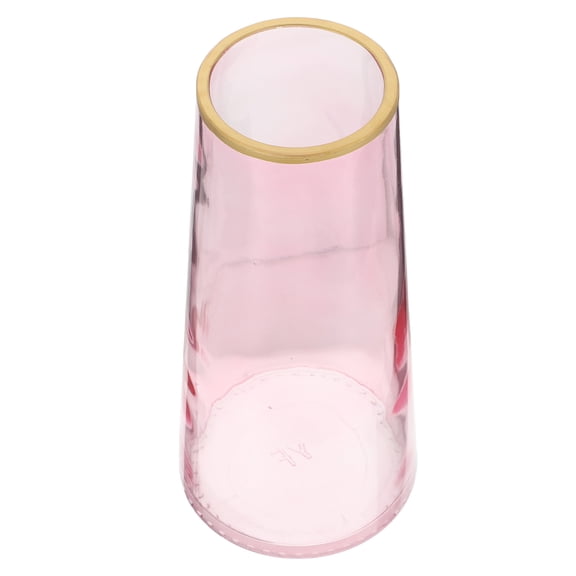 DECORNIJIA Clear Flower Vase Cylindrical Pink 1Pcs Glass Home Flower Arrangement Holder