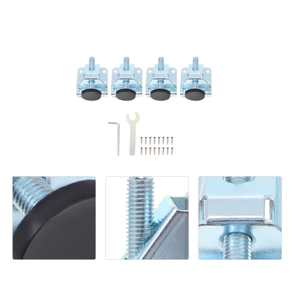 ROMANSENTIAL 1Set Heavy Duty Adjustable Furniture Leveler Silver Electroplated Steel