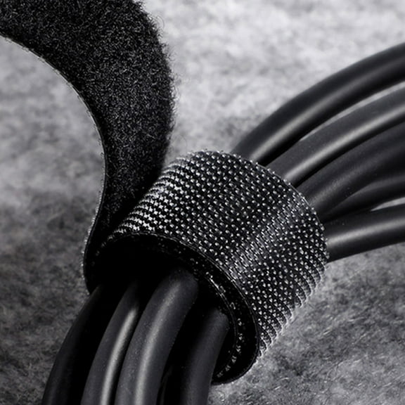 WHAMVOX Hook and Loop Cord Ties Multi-Purpose Cable Straps Tape Black