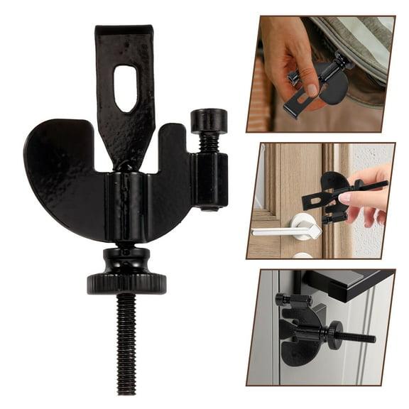 WHAMVOX Hotel Safety Door Lock Lock Door Travel 9.20X5.20X2.00CM Black