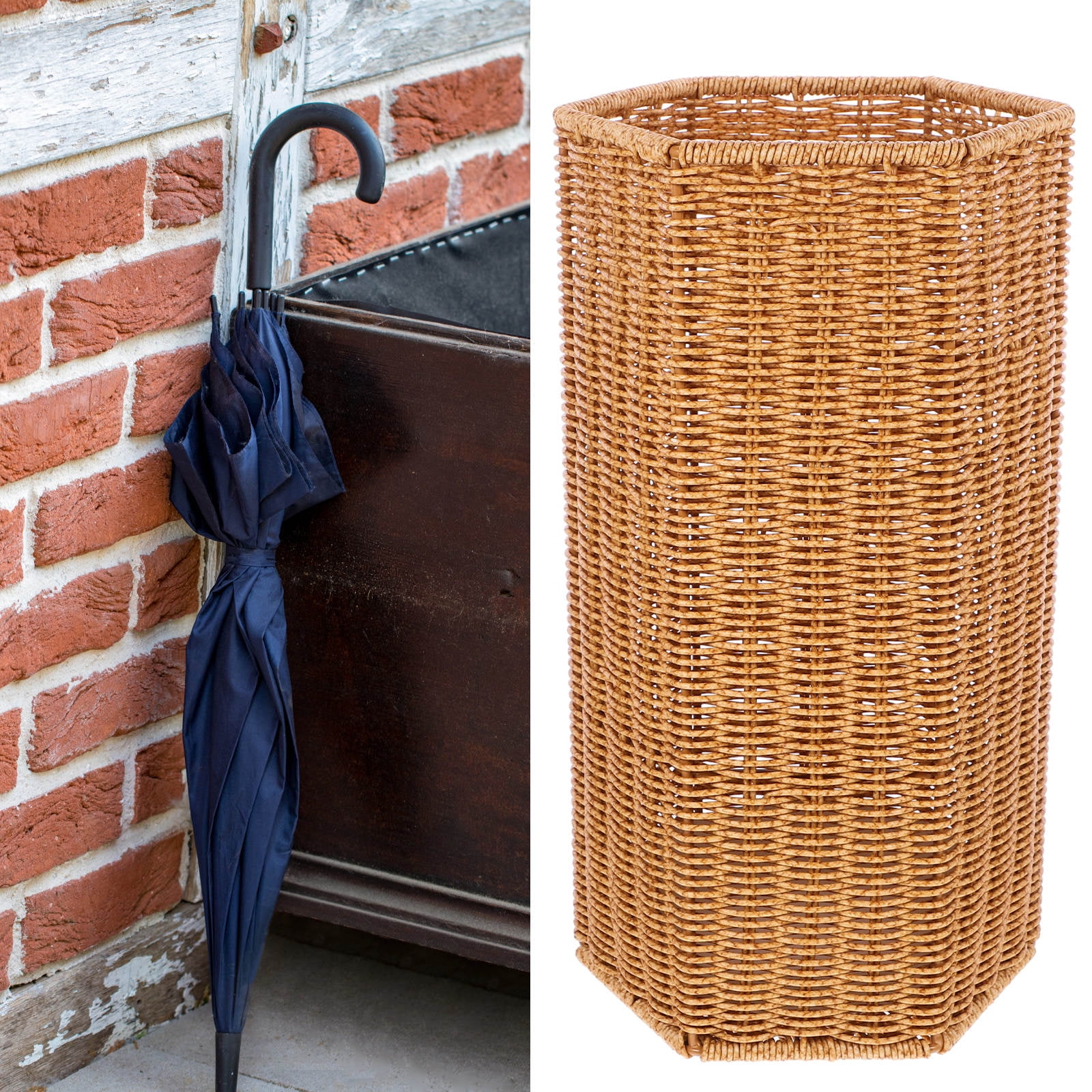 WHAMVOX  Household Umbrella Holder Home Supplies Rattan Multiple Stand Rack