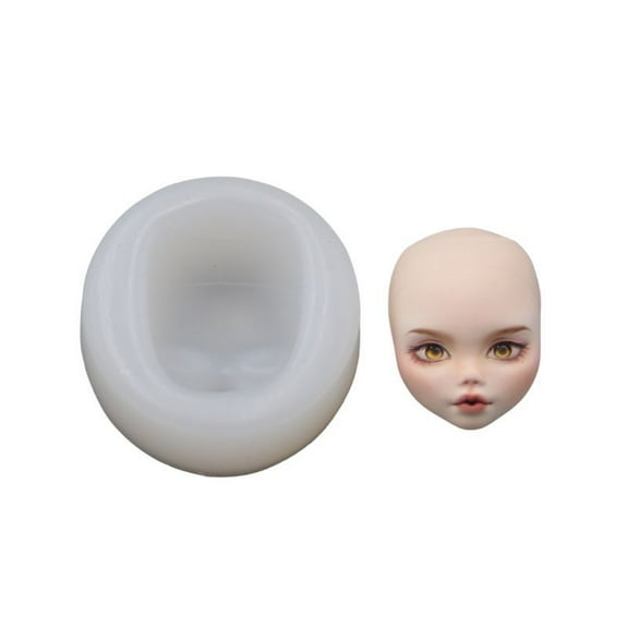 WHAMVOX Human Face Silicone Mold Easy Demolding Doll Face Mold Epoxy Resin Casting Silicone Mould for DIY Crafts Cake Decorating and Polymer Clay Projects