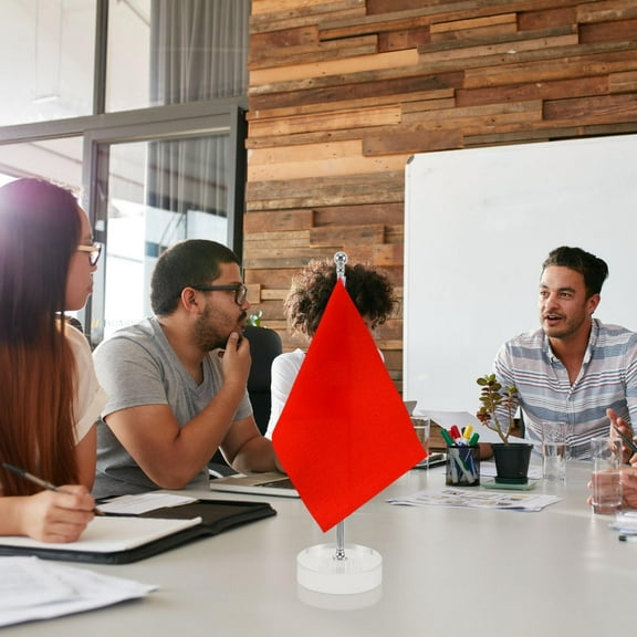 WHAMVOX Indoor Flag Stand Adjustable Telescopic Flagpole for Office Desk Stainless Steel Flag Stand Space-Saving Desktop Holder for Home and Office Decor