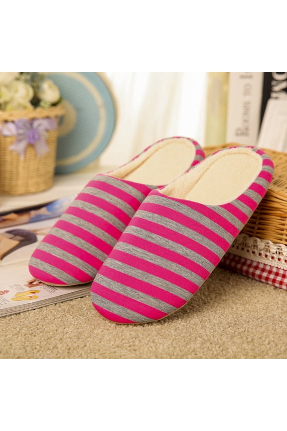 Indoor Slippers Women Foam Silent Cotton Sleep-friendly Rose Red