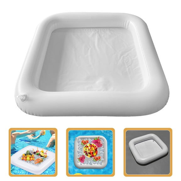 WHAMVOX Inflatable Food Tray 1Set for Floating Ice and Drink Storage at Pool and Beach Parties